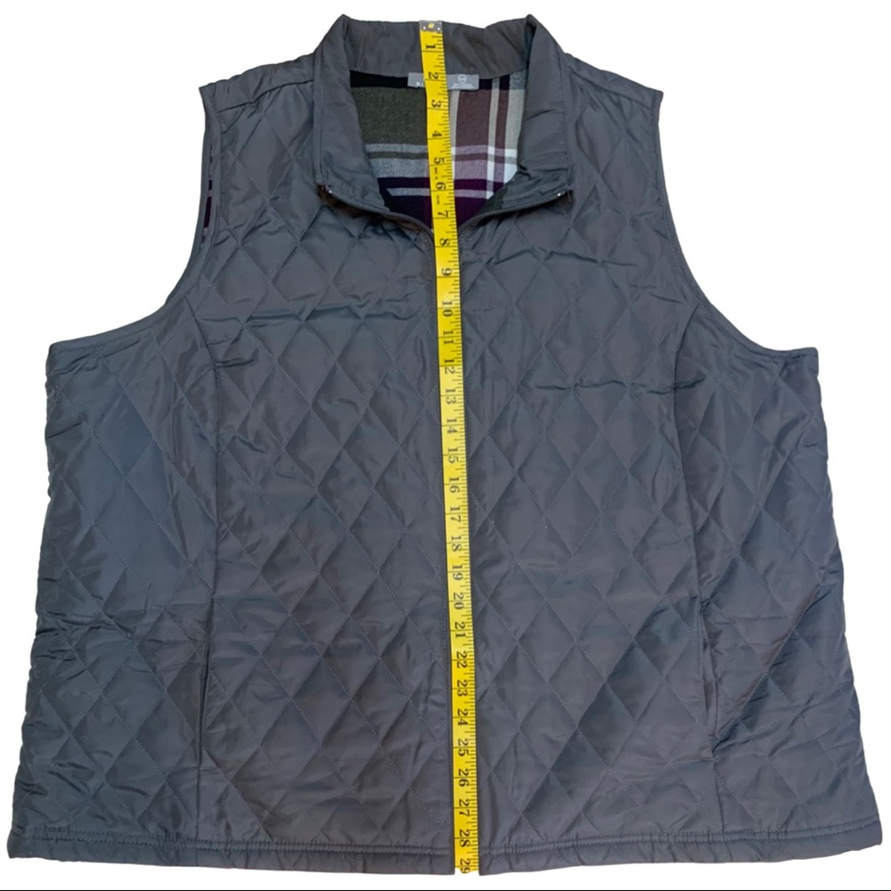 Riders by Lee Women’s Vest. Gray w purple plaid. - Picture 3 of 6